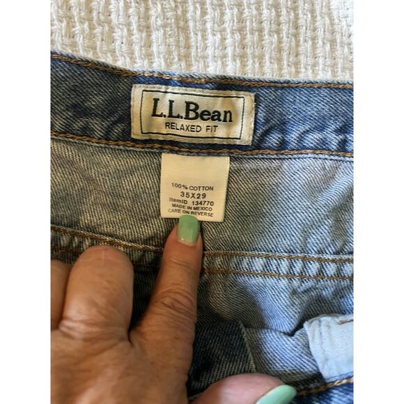 LL Bean Jeans Men’s 35x29 Relaxed Fit 100% Cotton Denim Blue - Picture 7 of 7